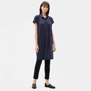 Eileen Fisher Tencel Jersey Shirtdress In Navy Women’s 1X Lightweight Casual